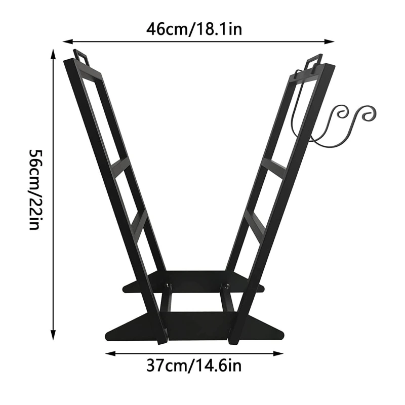 Heavy Duty Wood Log Holder Stand Small Firewood Storage Shelf with Kindling Rack for Christmas Fireplace