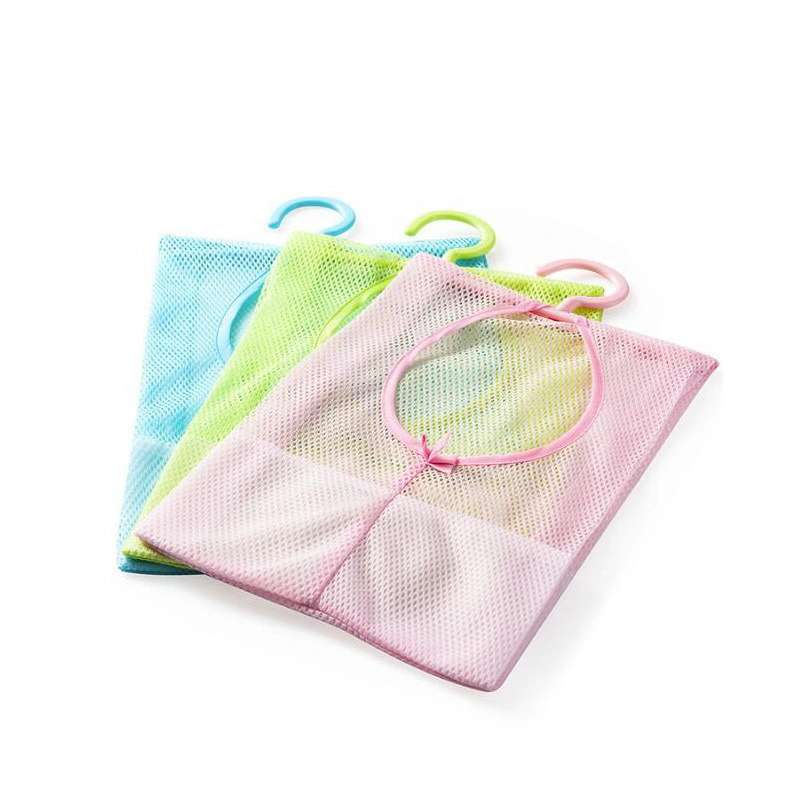 Bathroom Shower Storage Organizer Mesh Bag Hamper Bag Closet Rack Clothes Clip Collection Bag Hanging Mesh Bag Bl12306