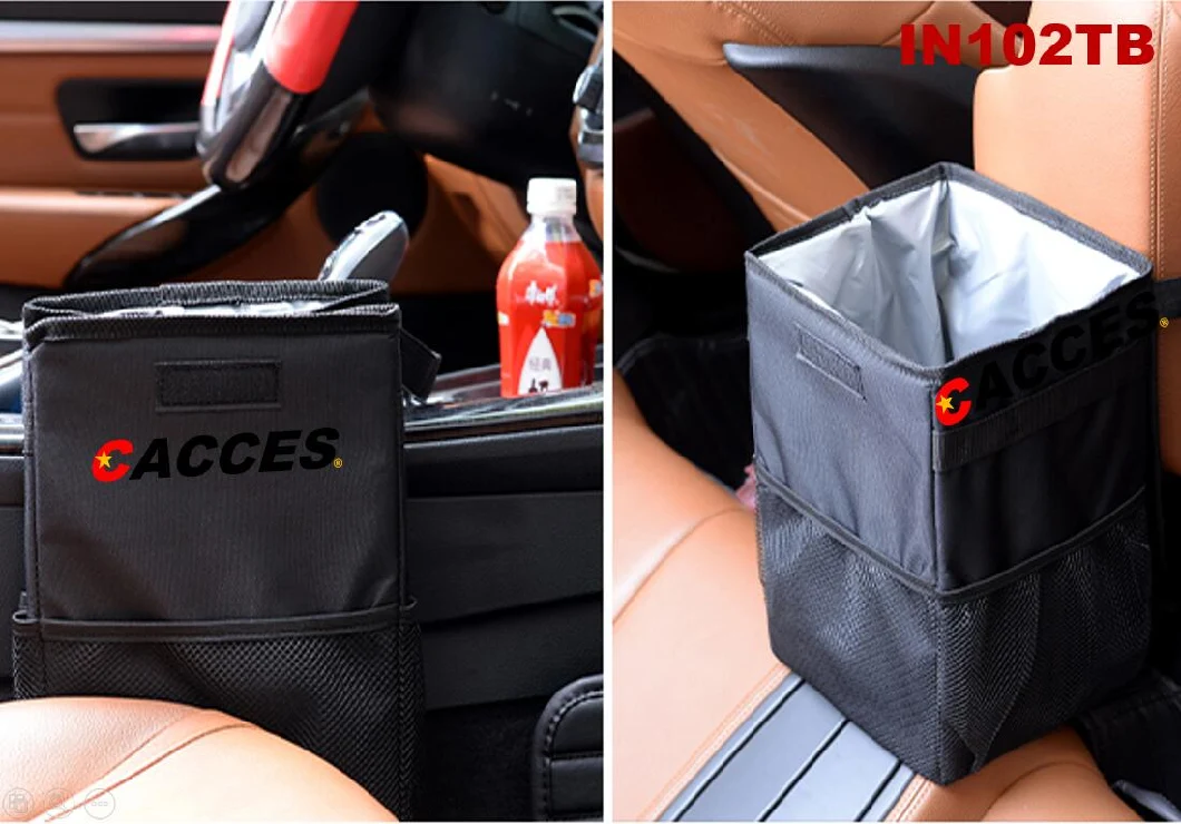 Car Bin Trash Bin,Rubbish Can W/ Lid,Hanging Car Trash Bag W/ Storage Pocket,Foldable Portable Waterproof&Leak-Proof Car Garbage Bin,Large Capacity Multipurpose