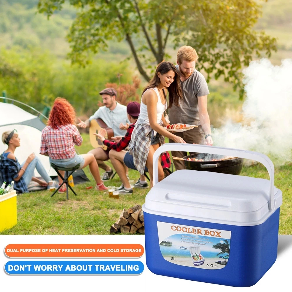 8L Outdoor Incubator Portable Drinks Food Storage Box Car Cold Ice Fishing Box Cooler Mini Fridge Rectangle Ice Bucket for Home BBQ Picnic